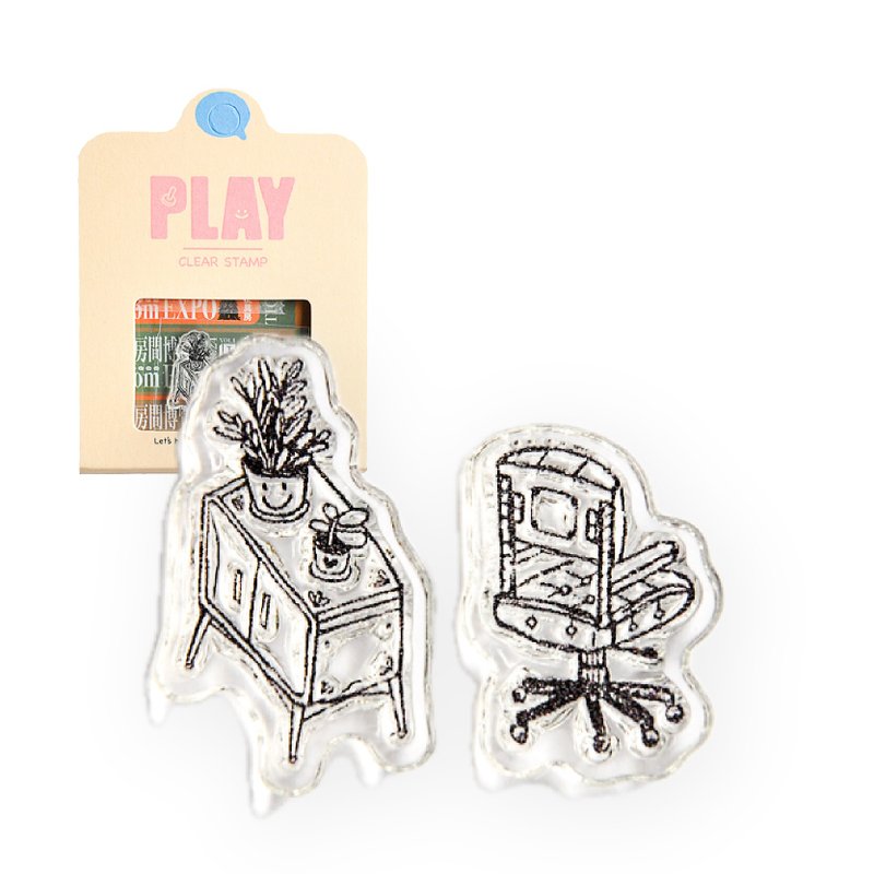 Room EXPO Vol.1 Chair and Cabinet Clear Stamp - Stamps & Stamp Pads - Plastic Transparent