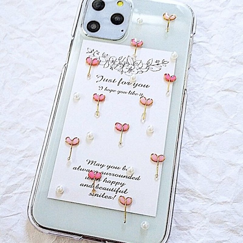pink gradient pearl smartphone case - เคส/ซองมือถือ - เรซิน สึชมพู