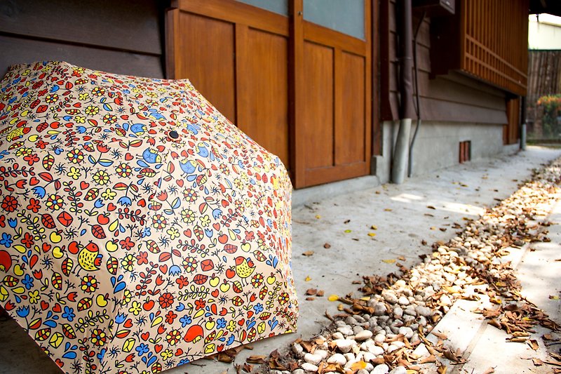 UrbaneUmbrella超軽量および超微細色の鳥の印刷傘-ライトオレンジ - 傘・雨具 - ポリエステル オレンジ