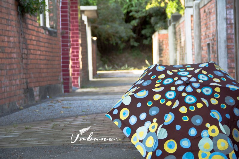 UrbaneUmbrella 超輕超細雙色圓點印刷傘系列 - 雨傘/雨衣 - 聚酯纖維 橘色