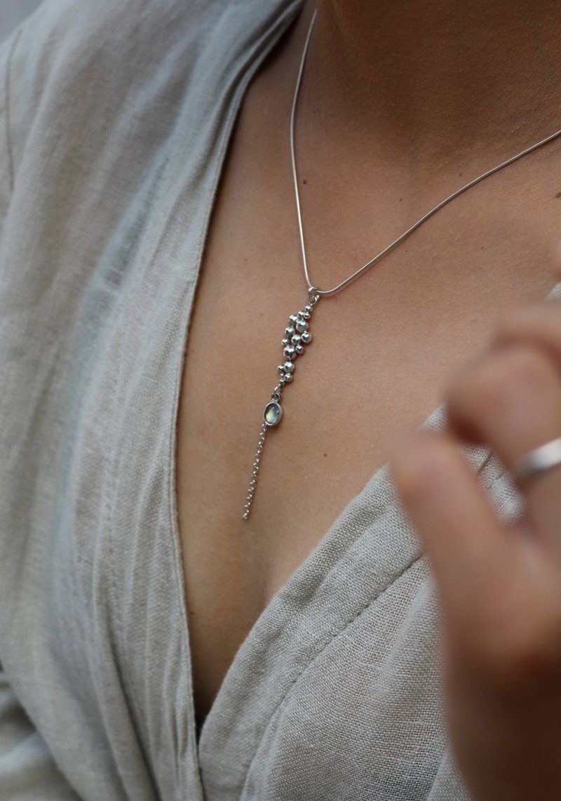 Blue Moon Blue Moonstone Sterling Silver Necklace - Necklaces - Sterling Silver Blue