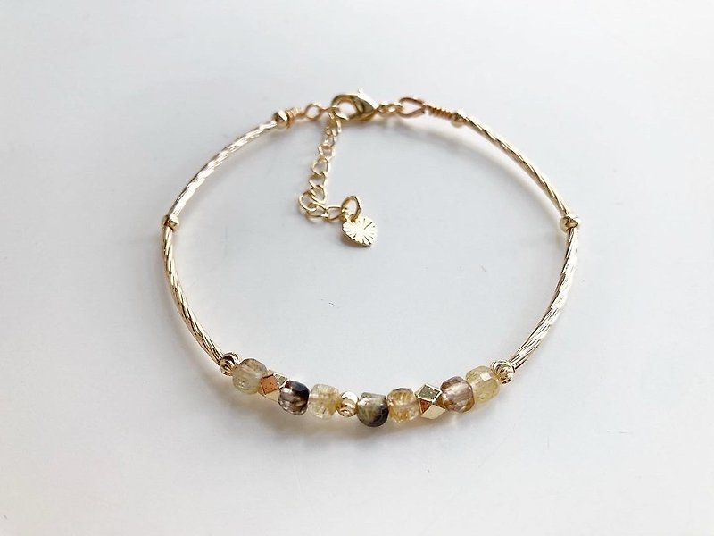 Gold titanium crystal bracelet to attract wealth and luck - Bracelets - Crystal 