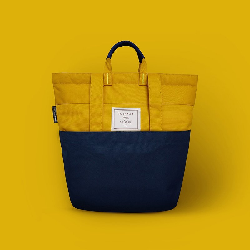 Swift relife mustard blue bag - 後背包/背包/書包 - 環保材質 黃色