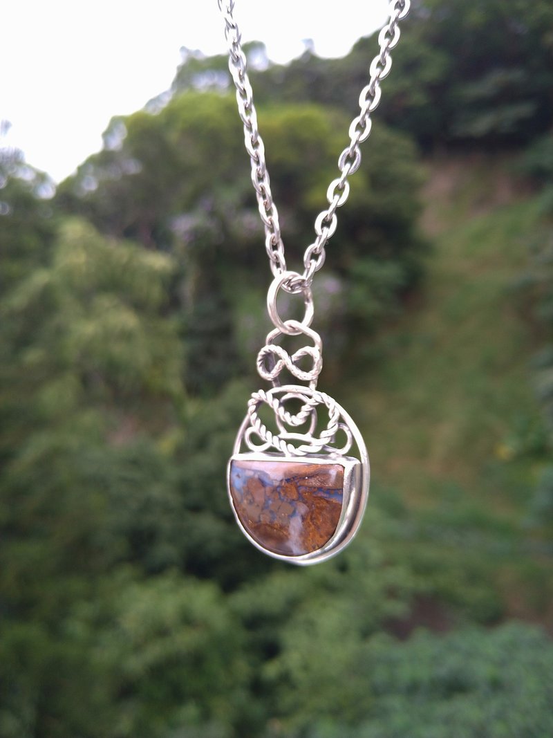 Opal Magic Bottle Sterling Silver Necklace - สร้อยคอ - เครื่องประดับพลอย 