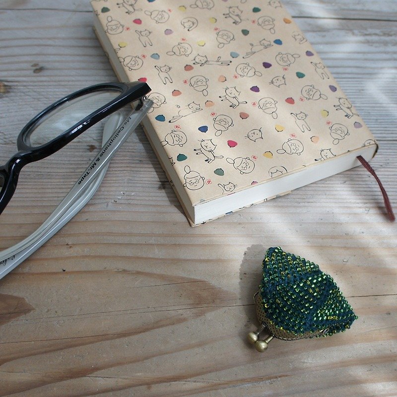 Ba-ba handmade☆seedbeads crochet coinpurse (No.556） - 小銭入れ - その他の素材 グリーン