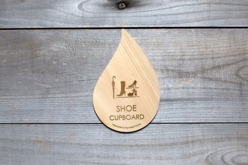 靴箱　プレート　drop-plate - 牆貼/牆身裝飾 - 木頭 咖啡色