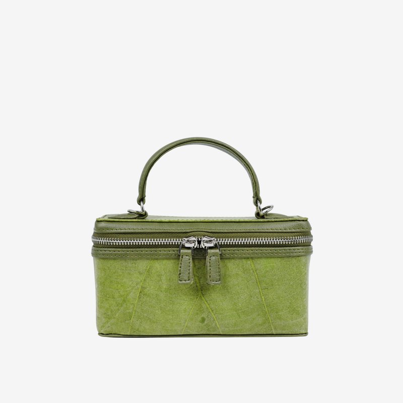 Vanity Mini Bag - Olive Green (Silver chain strap) - 手提包/手提袋 - 植物．花 綠色