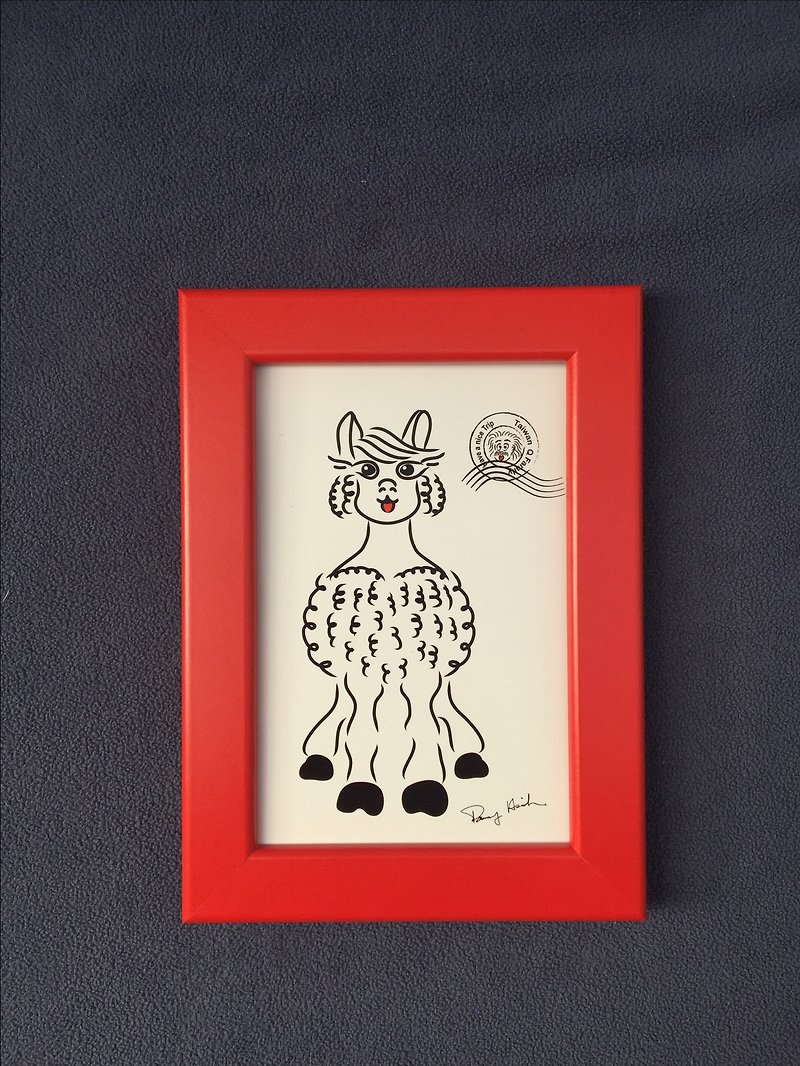 Q Family Wildlife + frame alpaca - Cards & Postcards - Other Materials White
