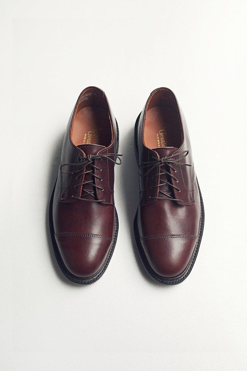 70s 美製橫飾德比皮鞋｜American Gentalman Cap Toe Shoes US 8D EUR 40 -DEADSTOCK - 男靴/短靴 - 真皮 紅色