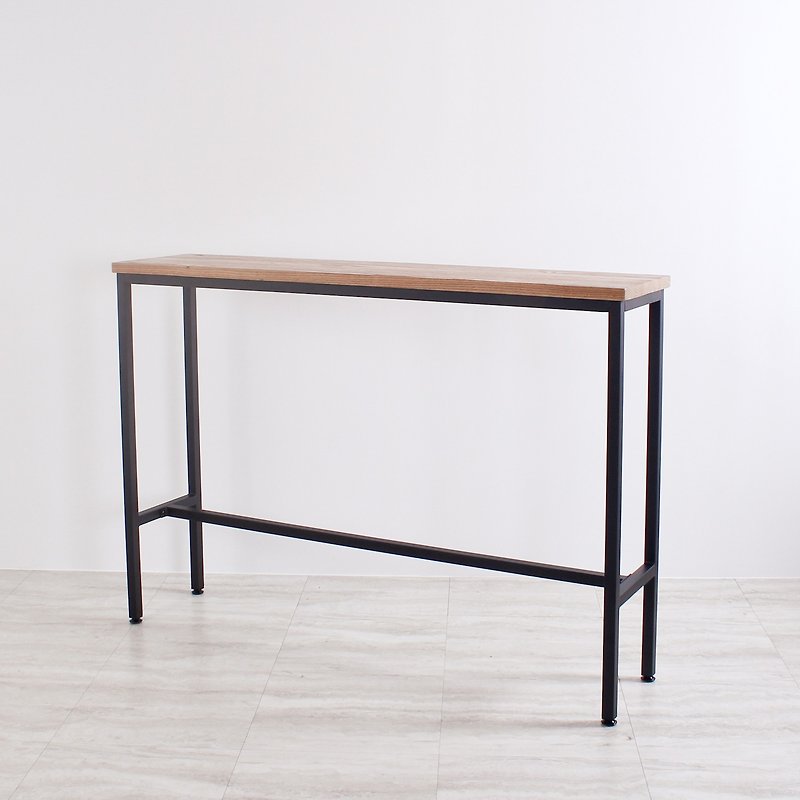 榆木實木 黑色鐵腳 長方形吧桌 - 餐桌/書桌 - 木頭 黑色