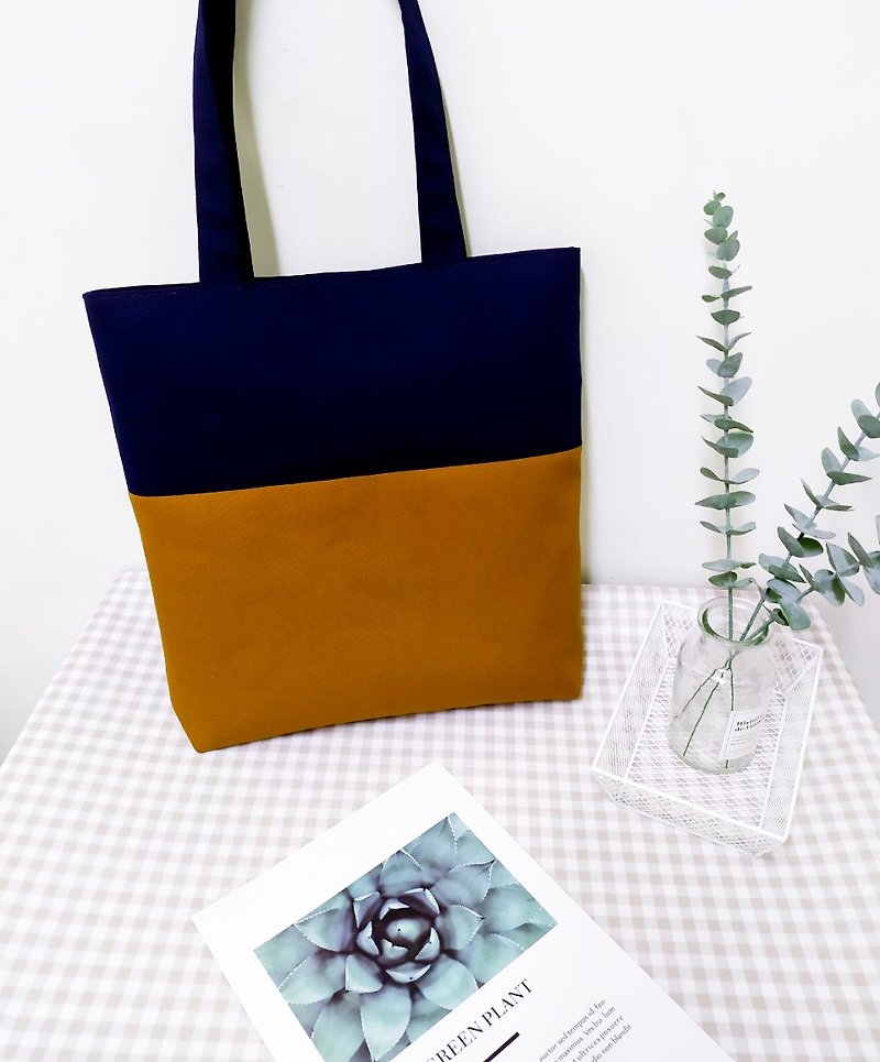 Sky L series shoulder bag/canvas tote bag/A4 book bag/temperament Brown style - กระเป๋าถือ - ผ้าฝ้าย/ผ้าลินิน สีนำ้ตาล