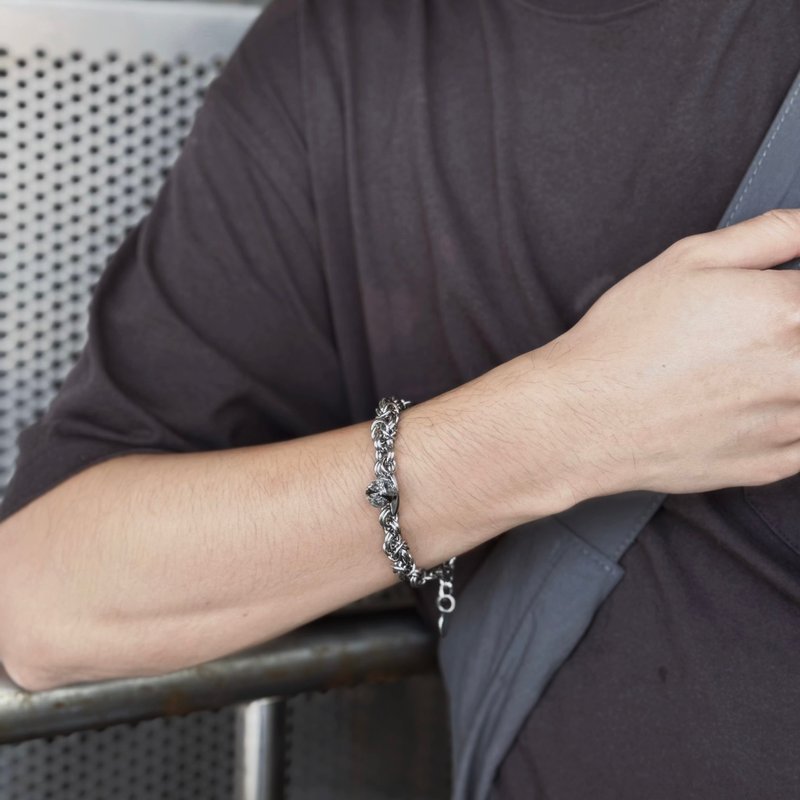 鈦鋼手鍊 連結  中性 男性 胎毛手鍊 寵物毛 - 嬰兒手鍊/飾品 - 不鏽鋼 