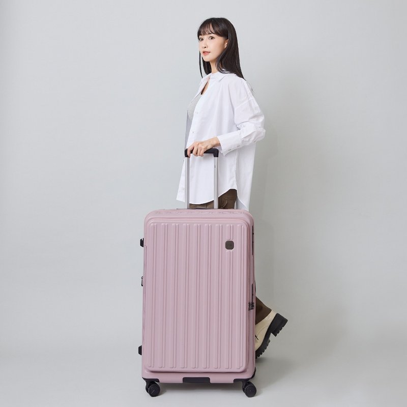 28-inch / Front-Opening / Polycarbonate Shell / Hinomoto Silent Wheels with Brake / Travel Suitcase / Luggage - Multiple Colors Available - Backpacks - Nylon Silver