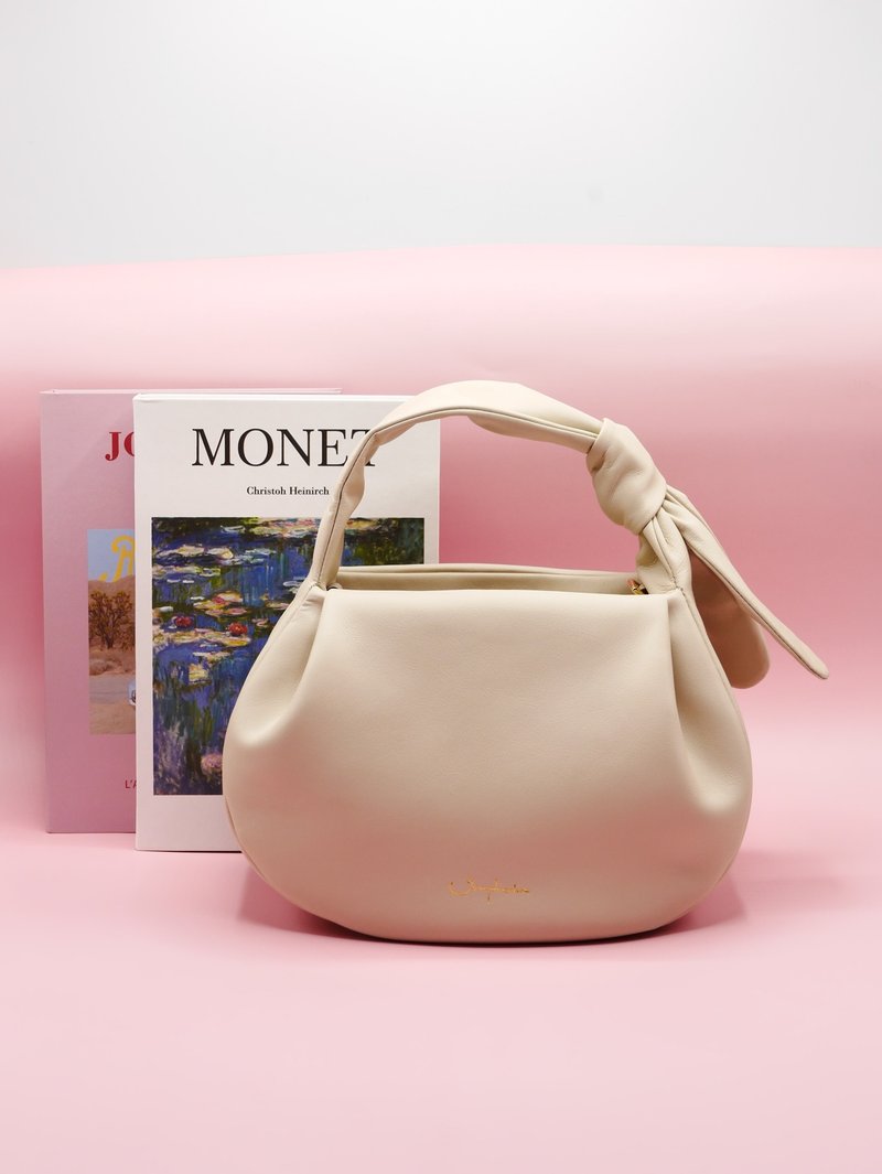 真皮手提包 Garrett Handbag - Vanilla 香草 奶油 - 手提包/手提袋 - 真皮 卡其色