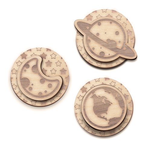 Small Universe Planet - Log Self-adhesive Hook - Wall Decoration / Storage / Planet