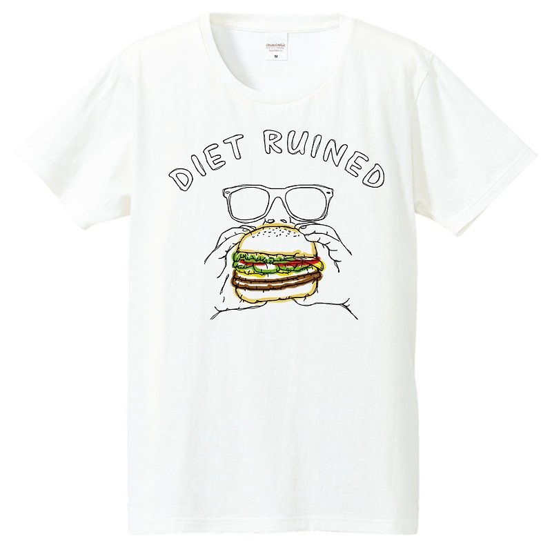 Tシャツ /  Diet ruined - 男 T 恤 - 棉．麻 白色