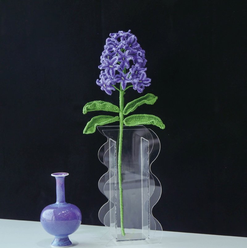 手工微鉤花朵——永恆盛開的花卉裝飾與獨特禮物 附壓克力花瓶 - 乾燥花/永生花 - 棉．麻 多色