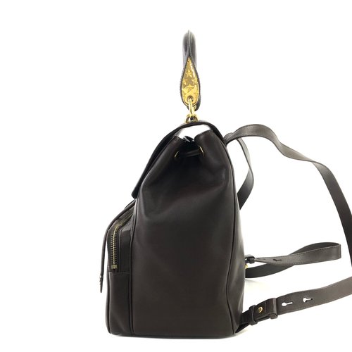 CELINE ブラウン バックパック CELINE 【質Shop天満屋】【人気】CELINE(セリーヌ) レザー：ブラウン