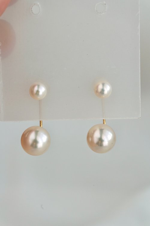 あこや真珠ピアス 2ways 4.5+8mm ピアス 18金 日本製 日本産真珠 日本