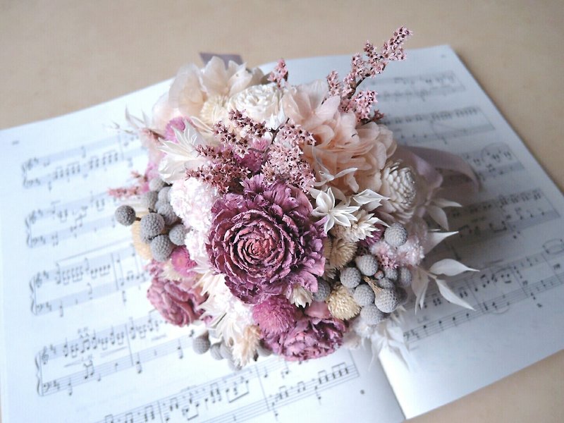 [Yao] dried powder dream wedding bouquet - ตกแต่งต้นไม้ - พืช/ดอกไม้ สึชมพู