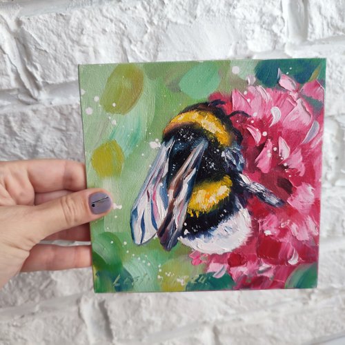 蜂 蜜蜂 熊蜂 丸蜂 昆虫 花 縁起物 原画 アート 絵画 画家 クレパス画 蜂 蜜蜂 熊蜂 丸蜂 昆虫 花 縁起物 原画 アート 絵画 画家
