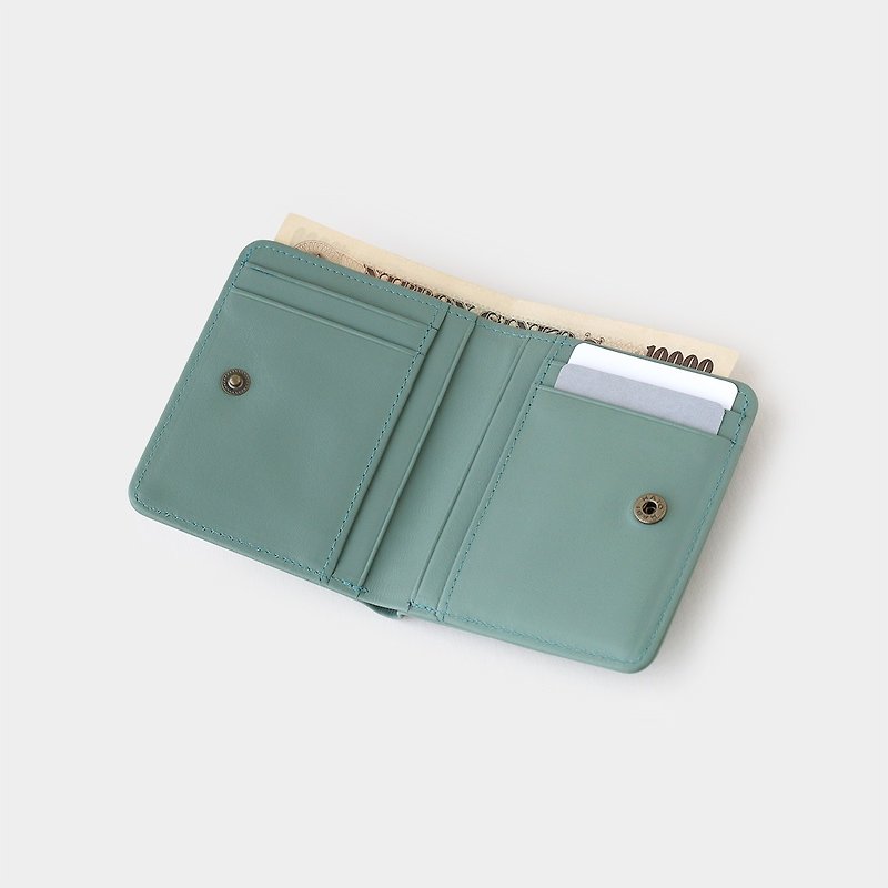 pinsel mini wallet : blue grey - 長短皮夾/錢包 - 真皮 