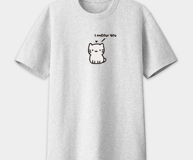 Cat I meow you neutral short-sleeved T-shirt pure cotton T round