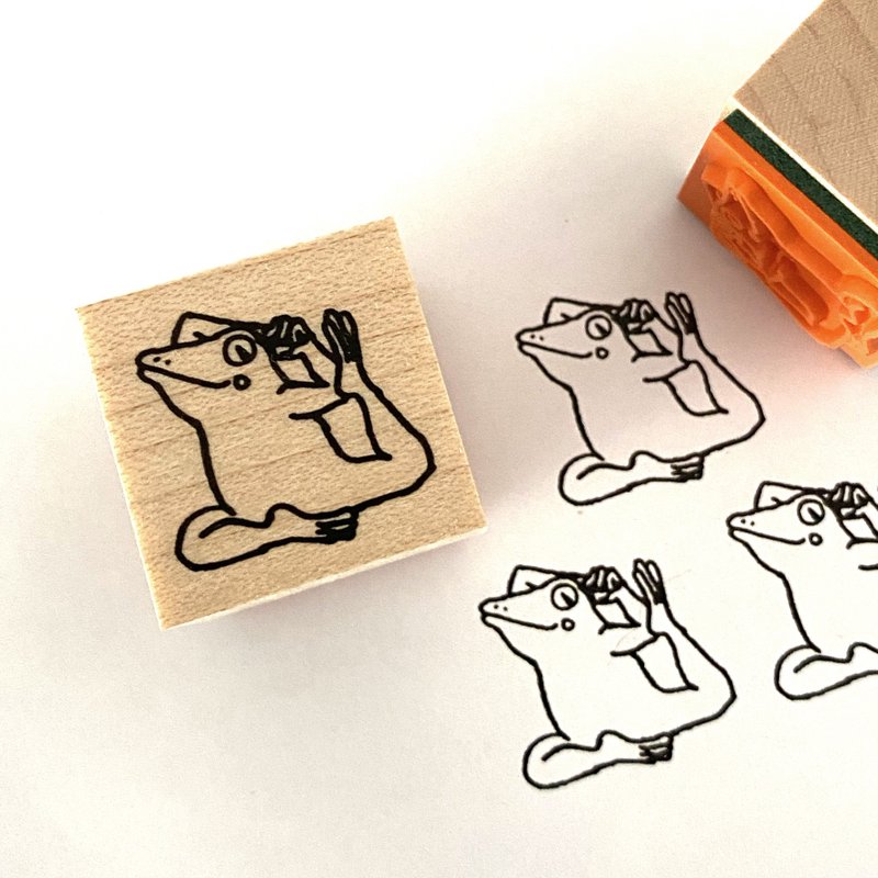 Stamp Frog Yoga - Stamps & Stamp Pads - Wood Khaki