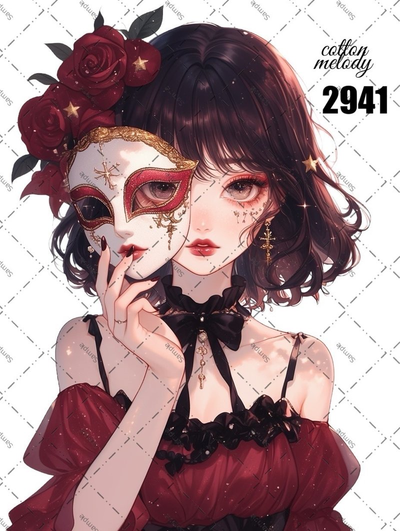 original sticker no.2941 人物ステッカー オリジナルステッカー オリジナル人物ステッカー 装飾ステッカー cotton melody - 貼紙 - 紙 
