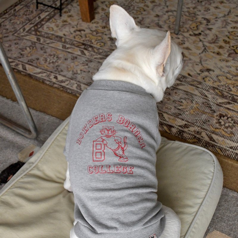 Tiger College Sweatshirt _ Gray _ For French bulldog - ชุดสัตว์เลี้ยง - ผ้าฝ้าย/ผ้าลินิน 