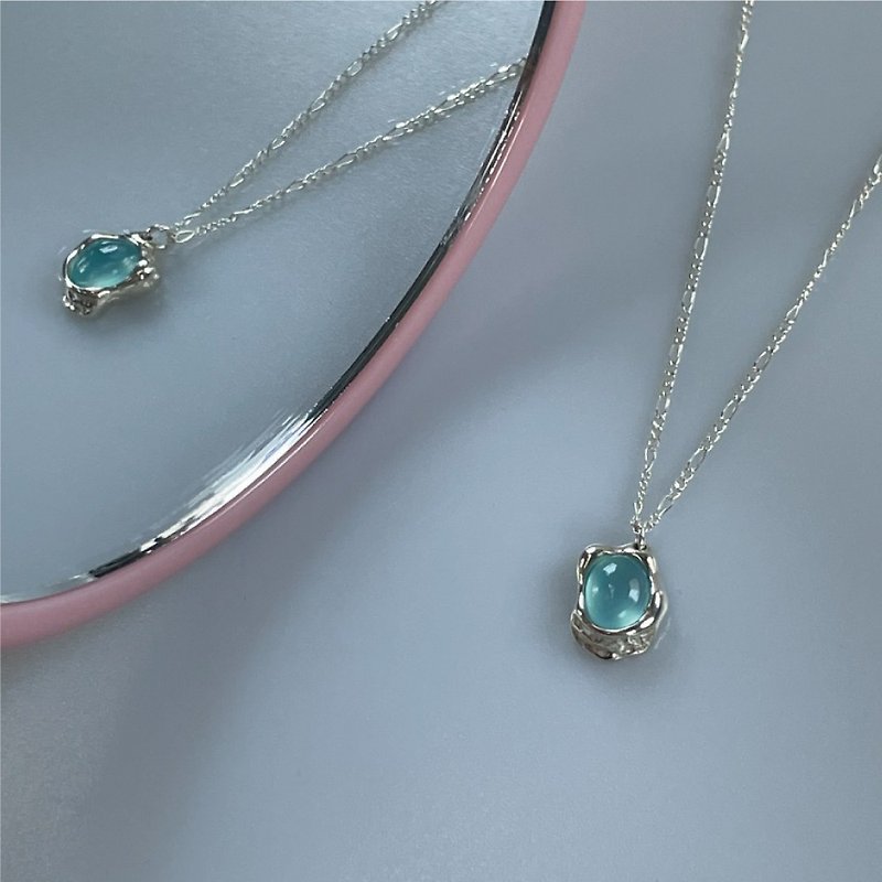 Wave Gemstone Necklace no.35 - ネックレス - 金属 シルバー