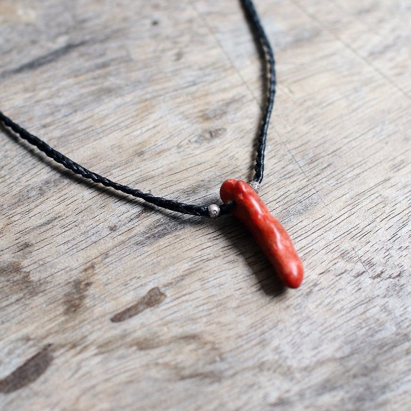 Omake Red coral necklace - สร้อยคอ - เครื่องเพชรพลอย สีแดง