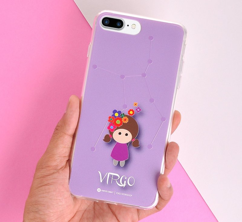 12 Constellation Character Phone Case iPhone X, 8/8 Plus, 7/ 7 Plus Case - Virgo - Phone Cases - Plastic Pink