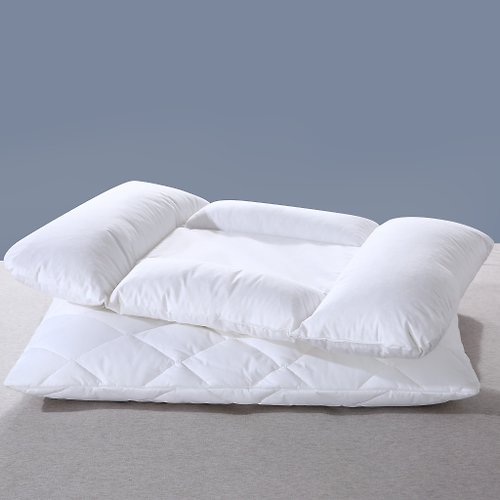 富山商店 100%棉抗菌面料 分區護頸乳膠填充成人枕頭芯1只