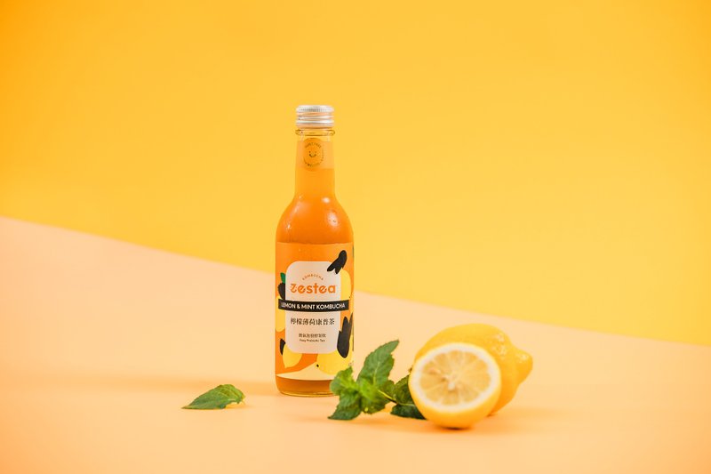 Zestea檸檬薄荷康普茶 300ML*12瓶 (無添加、富含益生菌) - 茶葉/茶包/水果茶 - 新鮮食材 