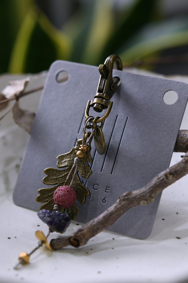 復古森系礦石 NO.2│ 鑰匙圈/吊飾 - 鑰匙圈/鎖匙扣 - 其他金屬 紫色