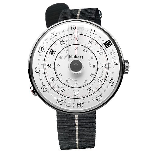 klokers 庫克錶 KLOK-01-D2 灰色錶頭 +尼龍單圈錶帶 加碼贈送原廠手環