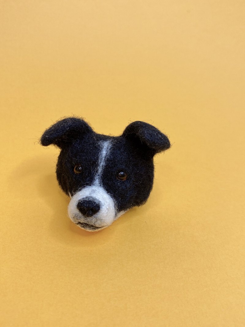 客製款鑰匙圈-邊境牧羊犬(客製商品請勿直接下單) - 鑰匙圈/鑰匙包 - 羊毛 黑色