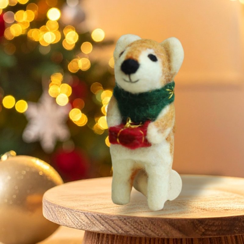 【柴犬はあなたを忘れない】フェルト クリスマス柴犬アロマグッズ＋ヒノキエッセンシャルオイル クリスマスギフト - アロマ・線香 - ウール 