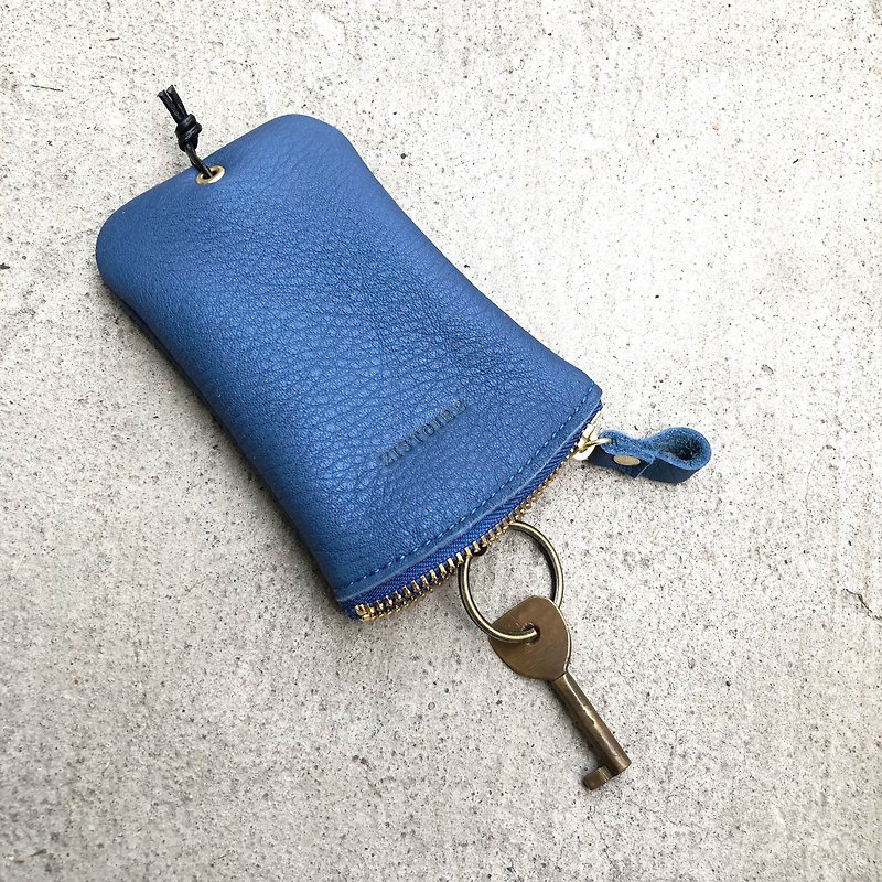 【Keys' Sweet Home / Key Case】 ZiBAG-031 / Cobalt Blue - ที่ห้อยกุญแจ - หนังแท้ 