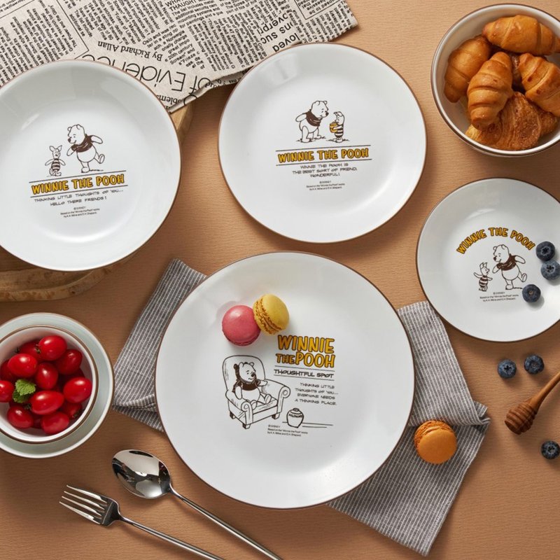 [Corning Tableware] Winnie the Pooh replica series 6-inch plate set of two - จานและถาด - แก้ว หลากหลายสี