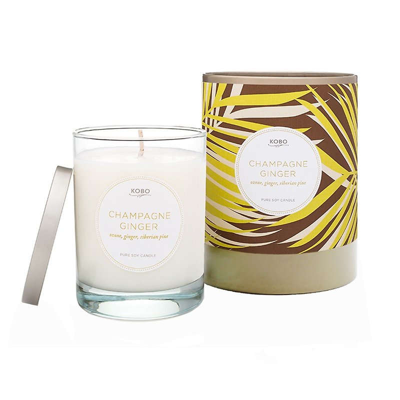 [KOBO] American Soy Essential Oil Candle - Ginger Champagne (330g/combustible 80hr) - Candles & Candle Holders - Wax Brown