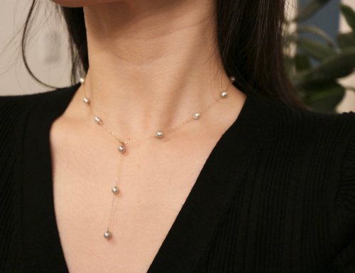 KOKO PEARL JEWELRY 日本直送 免運費 無調色akoya 滿天星珍珠項鍊 近圓巴洛克 10k