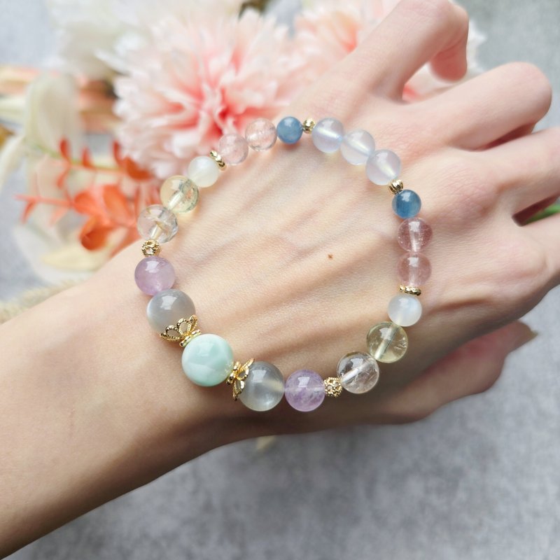 I'm princess-綠紋石/月光石/茶兔毛/黃水晶/草莓晶/藍晶/海藍寶 - 手鍊/手環 - 水晶 多色