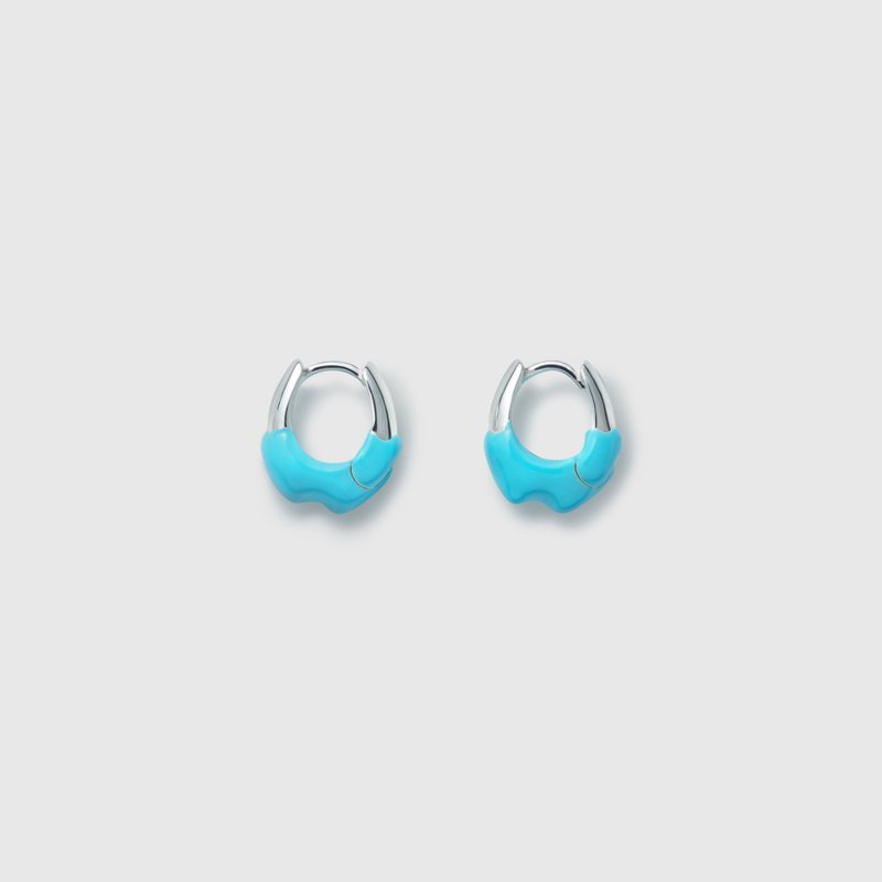 【mervyn】Magma Earring (Blue) Lava Earrings - ต่างหู - เงินแท้ สีน้ำเงิน