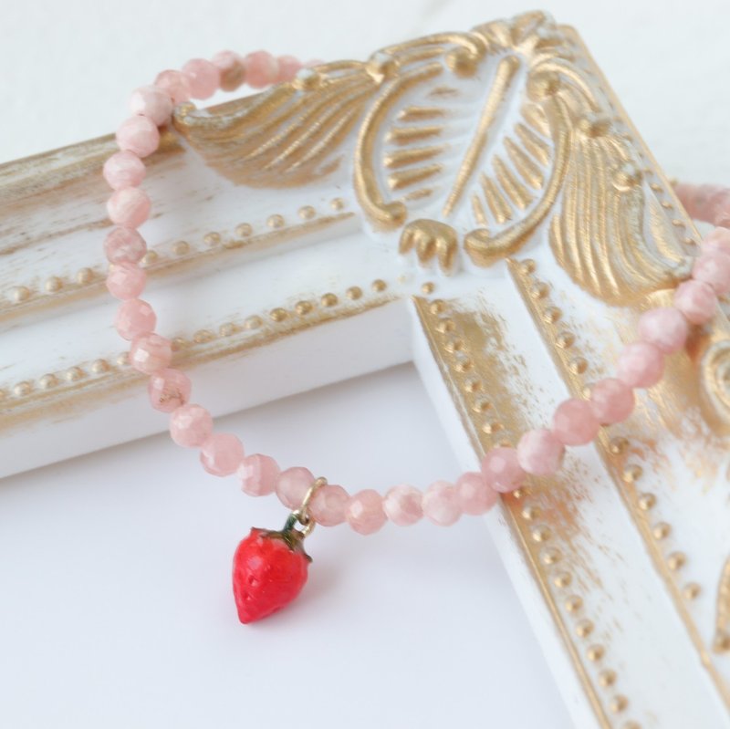 Ichigoichie/Inca Rose (Rhodochrosite)-Handmade-Bracelet - Bracelets - Stone Pink