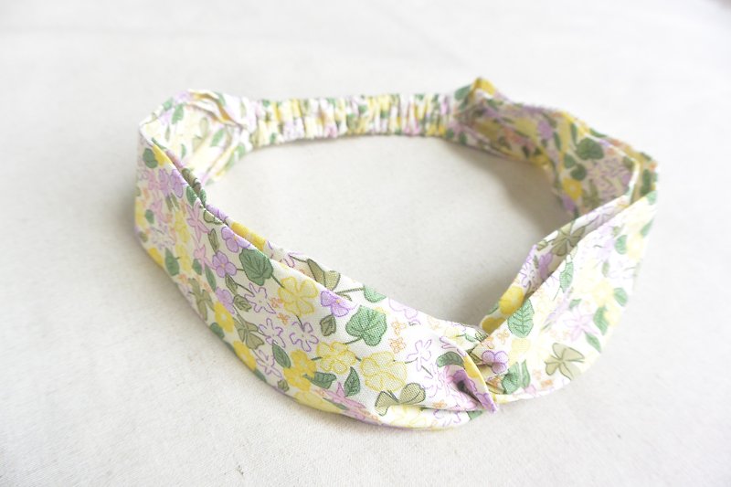 Loose hair band - yellow floral - Hair Accessories - Cotton & Hemp Yellow