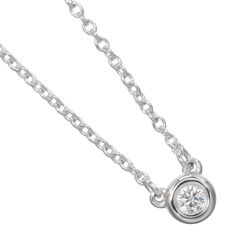 【日本直送】ティファニー TIFFANY&Co. バイザヤード ネックレス シルバー925 ダイヤモンド 約1.6g【中古】Aランク - 項鍊 - 銀 銀色