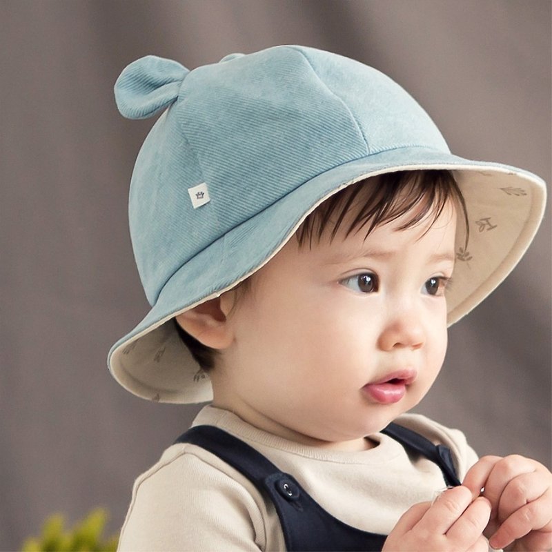  Happy Prince Deo嬰童純棉麻遮陽帽 韓國製 - 嬰兒帽/髮帶 - 棉．麻 藍色