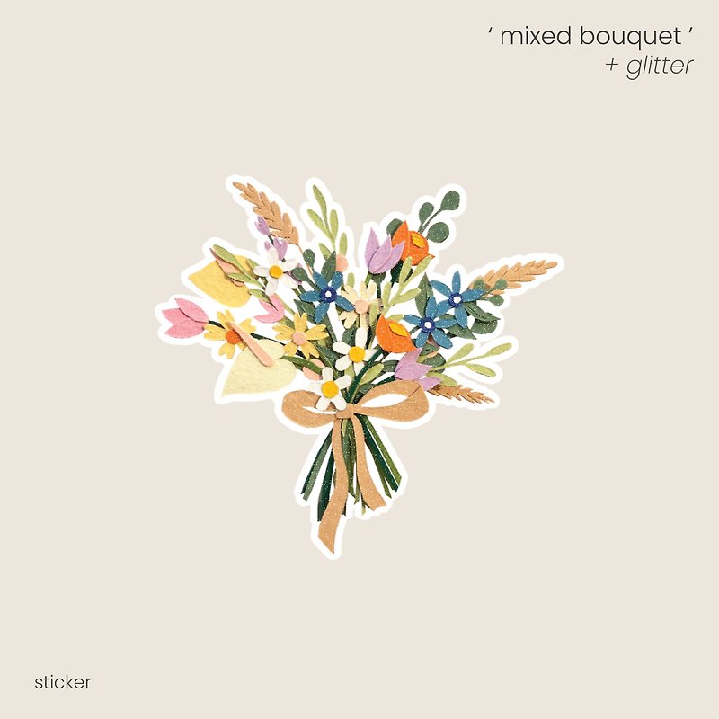 mixed bouquet - sticker - シール - その他の素材 